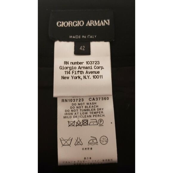 GIORGIO ARMANI Womens Black Knee Length Straight Skirt Scalloped Size 42 US 6 - Picture 5 of 7